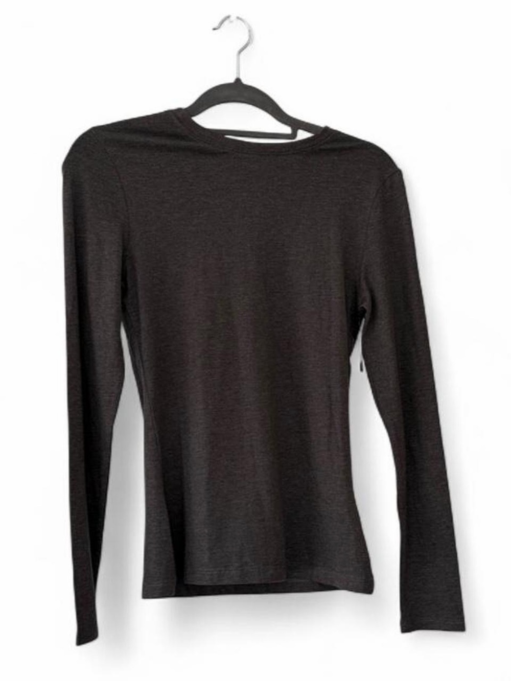 Classic Women's Long-Sleeve Crew Neck Top - Charcoal